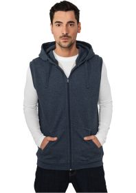 Urban Classics TB487 Melange Sleeveless Ziphoody Blue