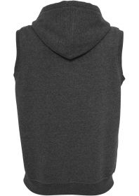 Urban Classics TB487 Melange Sleeveless Ziphoody Black