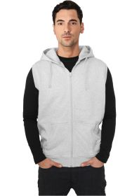 Urban Classics TB487 Melange Sleeveless Ziphoody Lightgrey