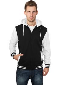 Urban Classics 2-Tone Zip Hoody TB287 Black/White