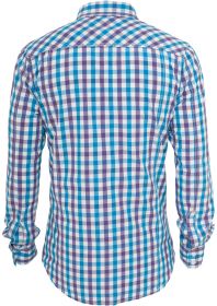 Urban Classics Tricolor Big Checked Shirt TB414 Purple/White/Tur