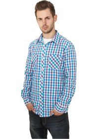 Urban Classics Tricolor Big Checked Shirt TB414 Purple/White/Tur