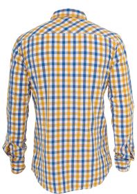 Urban Classics Tricolor Big Checked Shirt TB414 Royal/White/Oran
