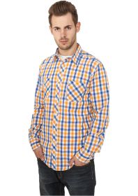 Urban Classics Tricolor Big Checked Shirt TB414 Royal/White/Oran
