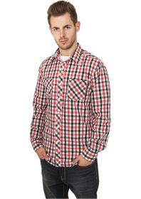 Urban Classics Tricolor Big Checked Shirt TB414 Black/White/Red