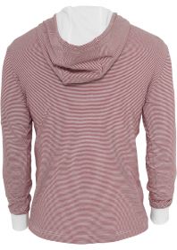 Urban Classics TB501 Stripe Jersey Hoody Ruby/White
