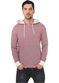 Urban Classics TB501 Stripe Jersey Hoody Ruby/White