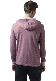Urban Classics TB501 Stripe Jersey Hoody Ruby/White