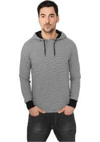 Urban Classics TB501 Stripe Jersey Hoody Black/White