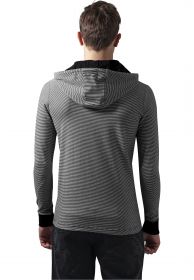 Urban Classics TB501 Stripe Jersey Hoody Black/White