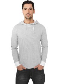 Urban Classics TB501 Stripe Jersey Hoody Grey/White