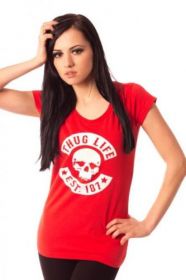 Thug Life Damen T-Shirt rot TLWF12TS02 Skull
