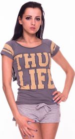 Thug Life Damen T-Shirt dark grey TLWF12TS08