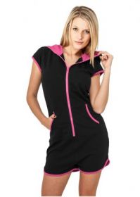 Urban Classics TB465 Ladies Hot Jumpsuit black/fuchsia