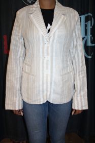 Cara Damen Blazer bege weiss gestreift