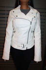 MDA by Madonna Biker Lederjacke 78-1010 weiss