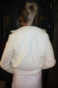 KILKY Damen Lederjacke GLITZY creme weiss