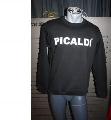 Picaldi 2051V Sweater schwarz mit weisser Aufschrift bis 4XL!