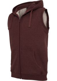 Urban Classics TB487 Melange Sleeveless Ziphoody Red
