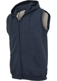 Urban Classics TB487 Melange Sleeveless Ziphoody Blue