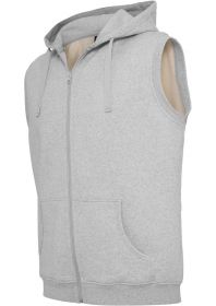 Urban Classics TB487 Melange Sleeveless Ziphoody Lightgrey