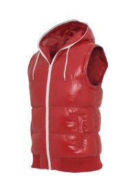 Urban Classics TB332 Hooded Bubble Vest Red/White