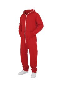 Urban Classics TB277 Sweat Jumpsuit Red/White