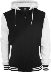 Urban Classics 2-Tone Zip Hoody TB287 Black/White