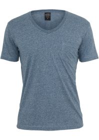 Urban Classics Melange V-Neck Pocket Tee TB484 Navy