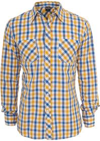 Urban Classics Tricolor Big Checked Shirt TB414 Royal/White/Oran