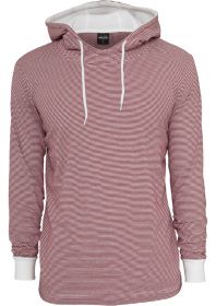Urban Classics TB501 Stripe Jersey Hoody Ruby/White