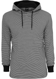 Urban Classics TB501 Stripe Jersey Hoody Black/White