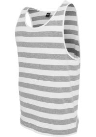 Urban Classics TB499 Stripe Big Tank White/Grey